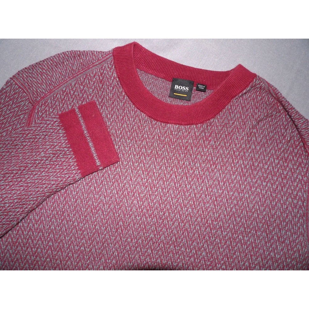 HUGO BOSS Light Weight‎ Knit Geometric Wool Blend Sweater Men's XL